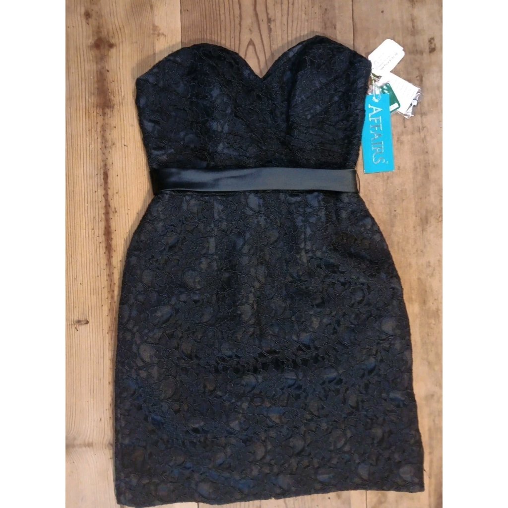 Mori Lee Madeline Gardner 31002 Lace Bridesmaid Prom Dress Black Womens 10 Nwt